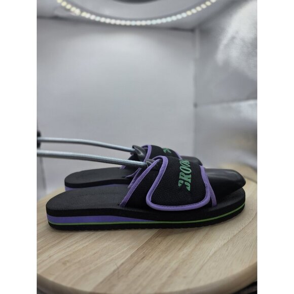 Brooks Womens Slide Sandals Adjustable Black and Purple Size - Picture 1 of 6